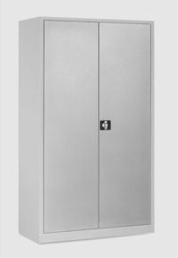 STIER Universalschrank aus Stahl in Lichtgrau mit 4 Fachböden und Flügeltüren, H x B x T: 195 x 120 x 42 cm - Bild 1