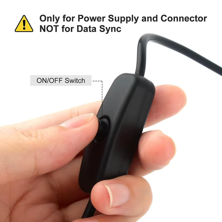 USB-C auf 2-poliges DC-Ladekabel mit Ein/Aus-Schalter, Schwarz, Länge: 2 m - Bild 4