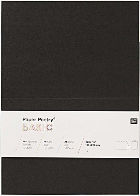 Rico Design Paper Poetry Klappkarten Basic A6 in Schwarz, 10 Stück - Bild 1