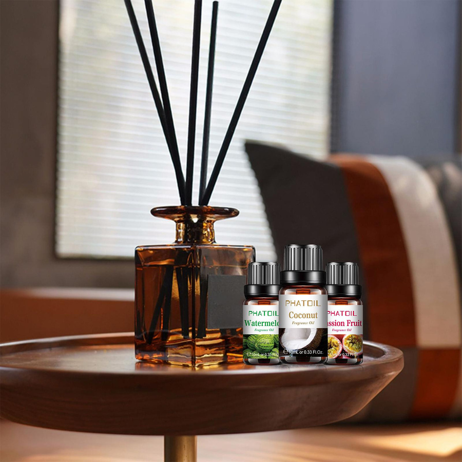 PHATOIL 10-teiliges Geschenkset mit Fruchtduftölen in Multicolour für Aromatherapie, Massage und DIY-Projekte - Bild 2
