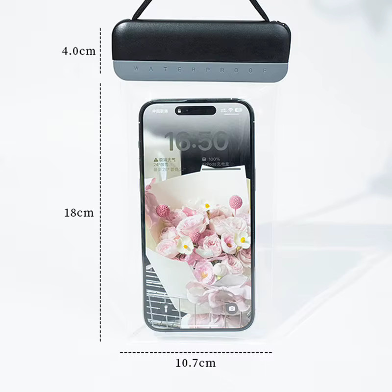 Wasserdichte Handytasche in Pink und Transparent mit Touchscreen-Kompatibilität für Unterwasseraufnahmen und Schwimmen - Bild 2