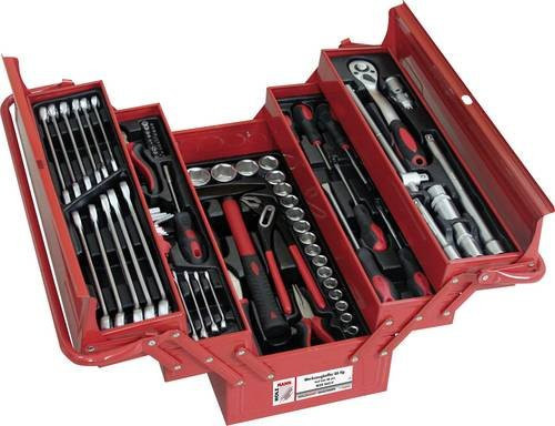 Holzmann Werkzeugkoffer WZK86 CRV rot, 86-teilig, B/T/H: 245,0 x 235,0 x 52,0 cm - Bild 1
