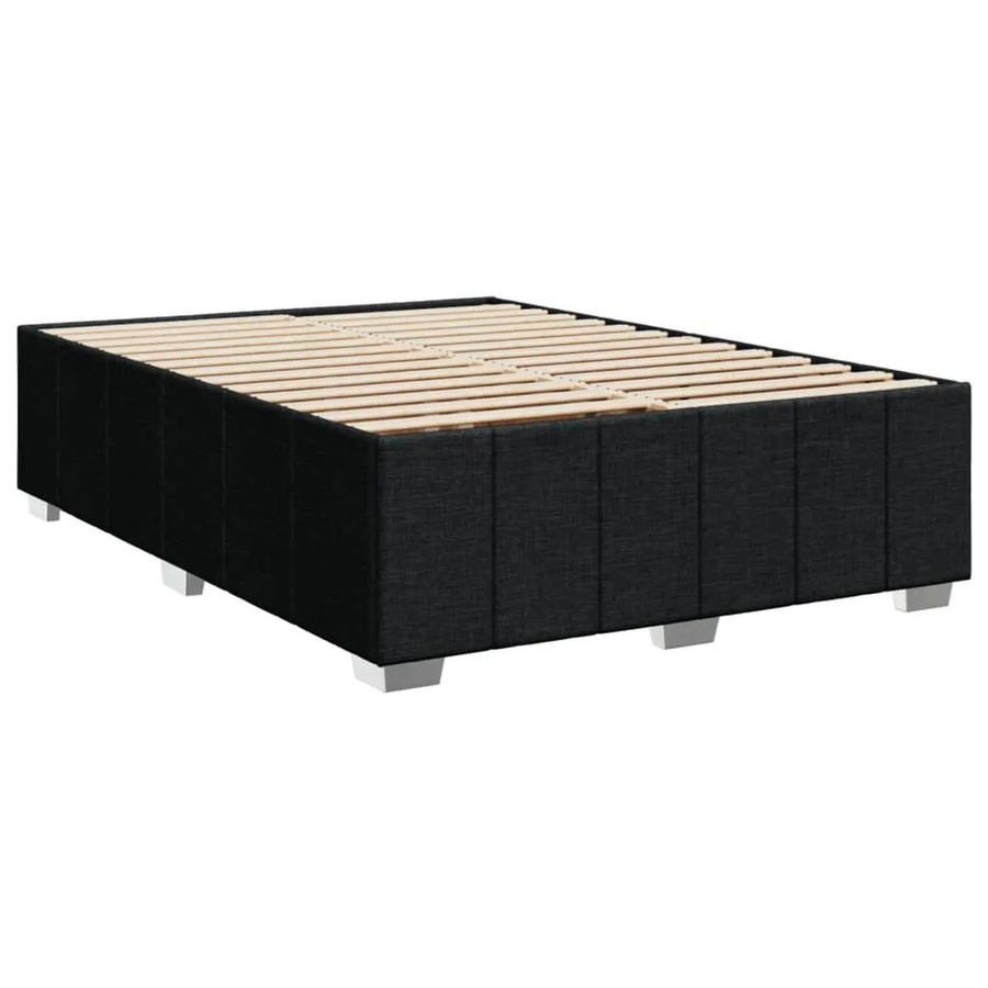 vidaXL Bettgestell aus Kiefernholz und Stoff in Schwarz B/T/H: 160 x 200 cm - Bild 2