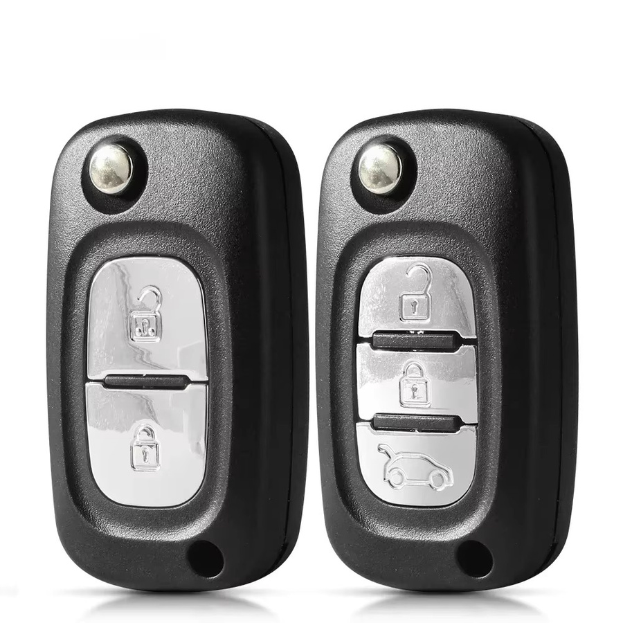 KEYYOU Auto Fernbedienung Schlüsselgehäuse für Renault Fluence Clio Megane Kangoo Modus, 2/3 Tasten, Farbe: Schwarz - Bild 4