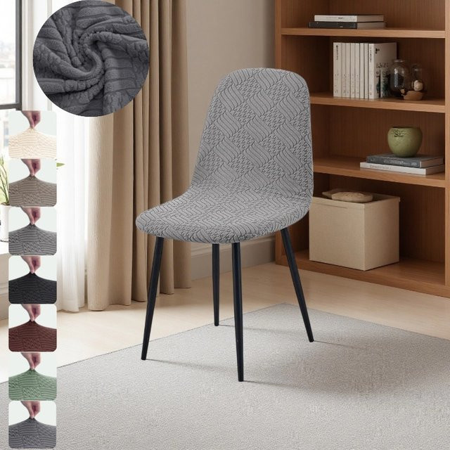 Yupartex Jacquard-Stuhlbezug für Esszimmerstühle, elastisch, Grau - Bild 1