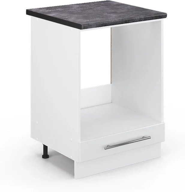 Vicco Herdumbauschrank Fame-Line Weiß Hochglanz/Anthrazit B: 60 cm, H: 82 cm, T: 60 cm - Bild 1