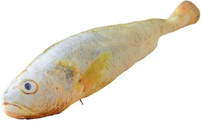 Kidsly Frischfisch Kissen, Plüschtier, Gelb, 60cm, ab 14 Jahre - Bild 1