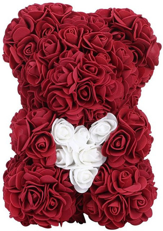 Künstliche Rose in Bärenform von TOMTOP JMS, Farbe: Rot, Deko-Blume aus Kunststoff für den Valentinstag