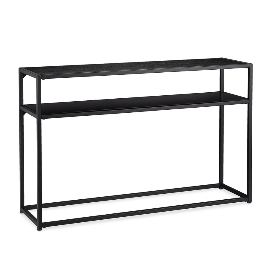 Relaxdays Konsolentisch aus Metall und MDF in Schwarz mit 2 Ablagen, B/T/H: 110 x 70 x 30 cm - Bild 2