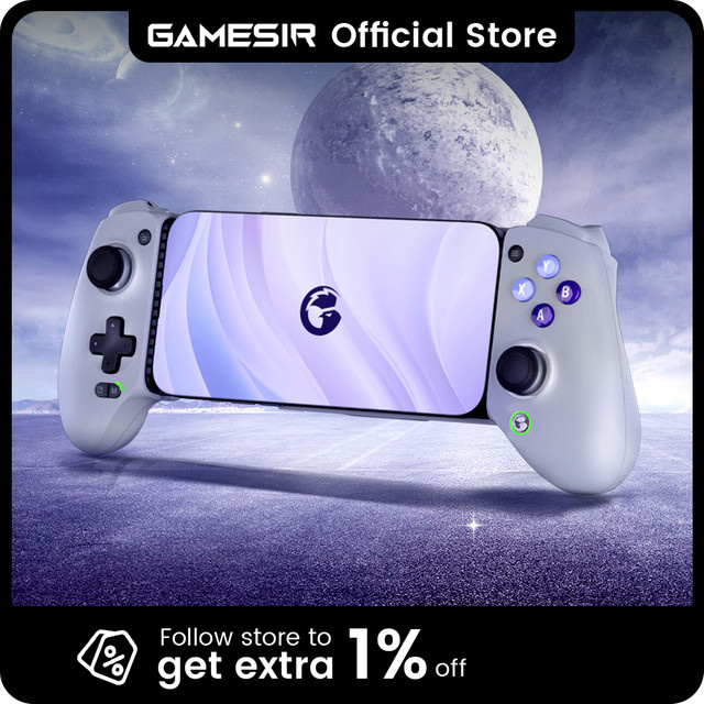 GameSir G8 Galileo Mobile Gamepad mit Hall Effect Joystick für iPhone 15 und Android in Weiß - Bild 1
