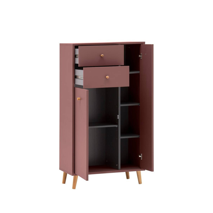 Schildmeyer Highboard Bjarne aus Massivholz in Mauve, B/H/T: 60,2 x 103,4 x 33,05 cm - Bild 3
