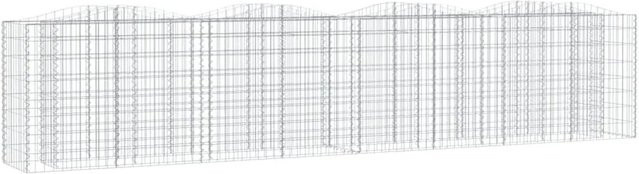 Furnicato Gabionen-Hochbeet mit Hochbogen aus verzinktem Eisen, Farbe: Silber, B/T/H: 400 x 50 x 100 cm - Bild 1