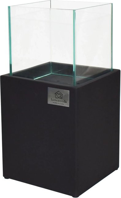 LAMORENDA Windlicht aus Fiberglas in Schwarz für Innen- und Außenbereich, B/T/H: 20 x 20 x 39 cm - Bild 1