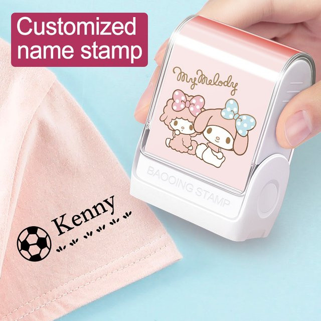 Personalisierter wasserfester Namensstempel von Joytop mit My Melody Design für abwaschbare Beschriftungen von Schulmaterialien - Bild 1