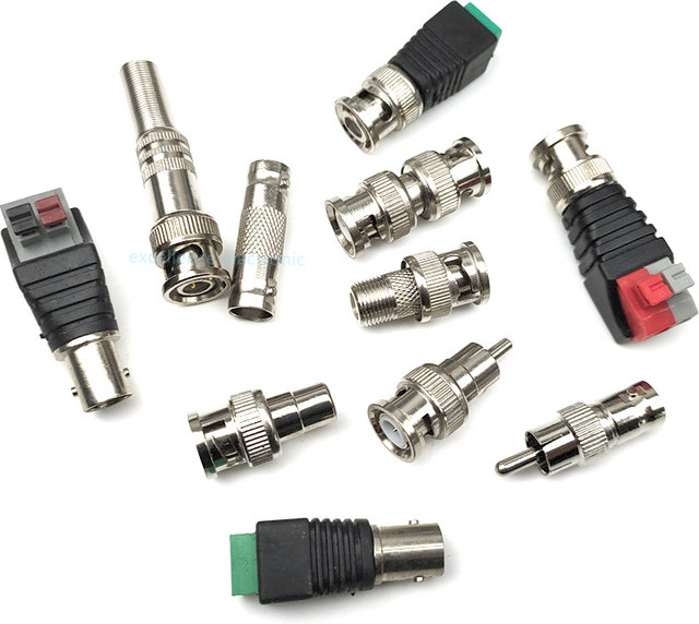 10er Set BNC auf RCA Adapter Stecker Männlich und Weiblich in Silber für Video und Audio Koaxialkabel und CCTV Kameras - Bild 1