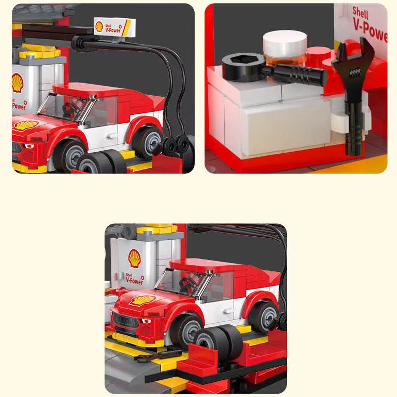barweer Tankstellen-Modulbaukasten, Klemmbausteine, Stadt, Fahrzeuge - Bild 5