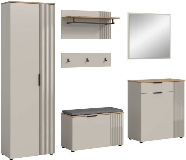 Garderobe Slide Kaschmirgrau Evoke Oak B/H/T: 250 x 190 x 36 cm - Bild 1