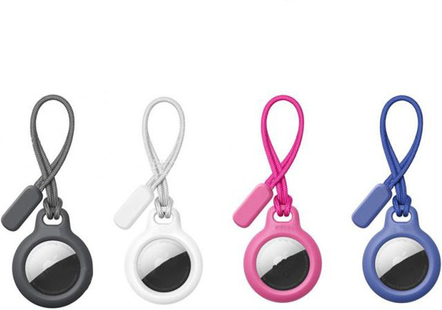 Schutzhülle für Apple AirTag in Blau mit Riemen und Stoßfänger als kratzfester Schlüsselanhänger - Bild 1