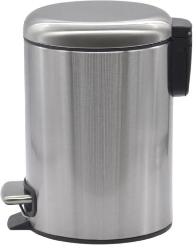 Euroshowers Bad Mülleimer mit Pedal und Soft-Close in Chrom Silber - Bild 1