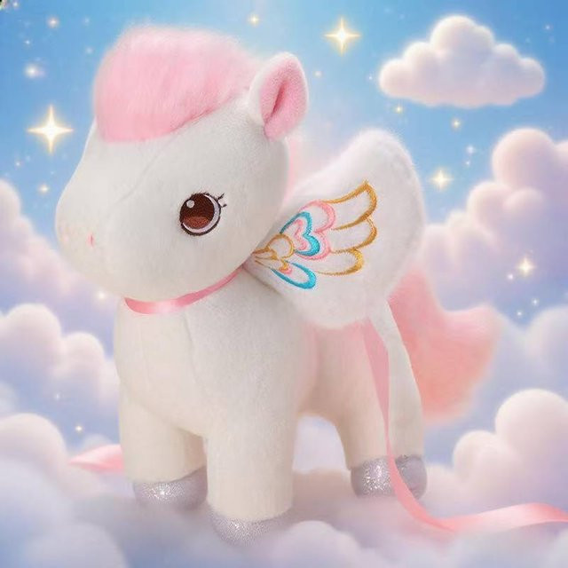 Dunhuang Pegasus Puppe, Kawaii Plüschtier, Fantasy, ab 14 Jahren - Bild 1