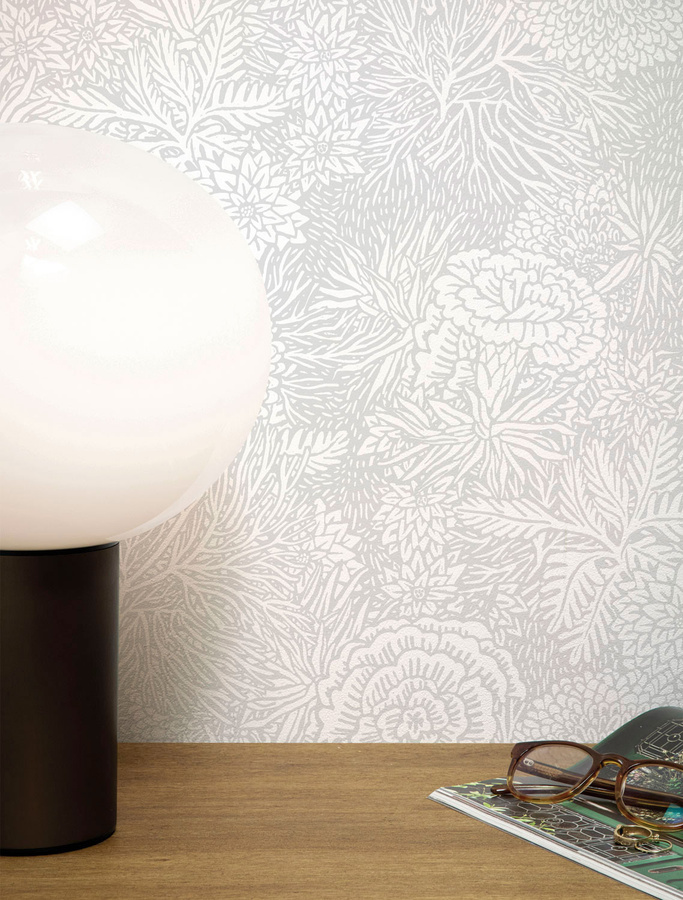 KEK Amsterdam Wandtattoo Rieder 1 FR-011 Mural mit floralem Art Nouveau Design in Grau und Beige aus Vlies - Bild 1