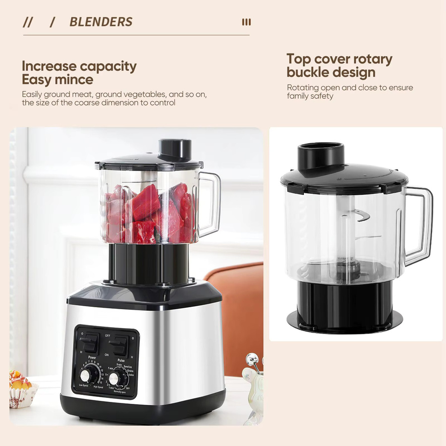 OWJHE 3in1 Kraftstoff Tischmixer und Entsafter mit 3,0 l Behälter in Silber - Bild 3