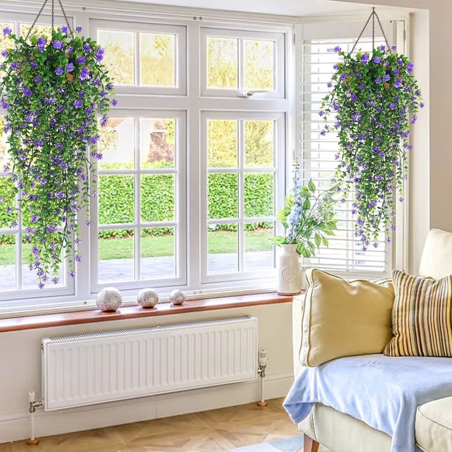 TTCY Künstliche Pflanzen Set aus Kunststoff mit Eukalyptus und Kamelie für Dekorationen, Hochzeiten und Garten - Bild 3