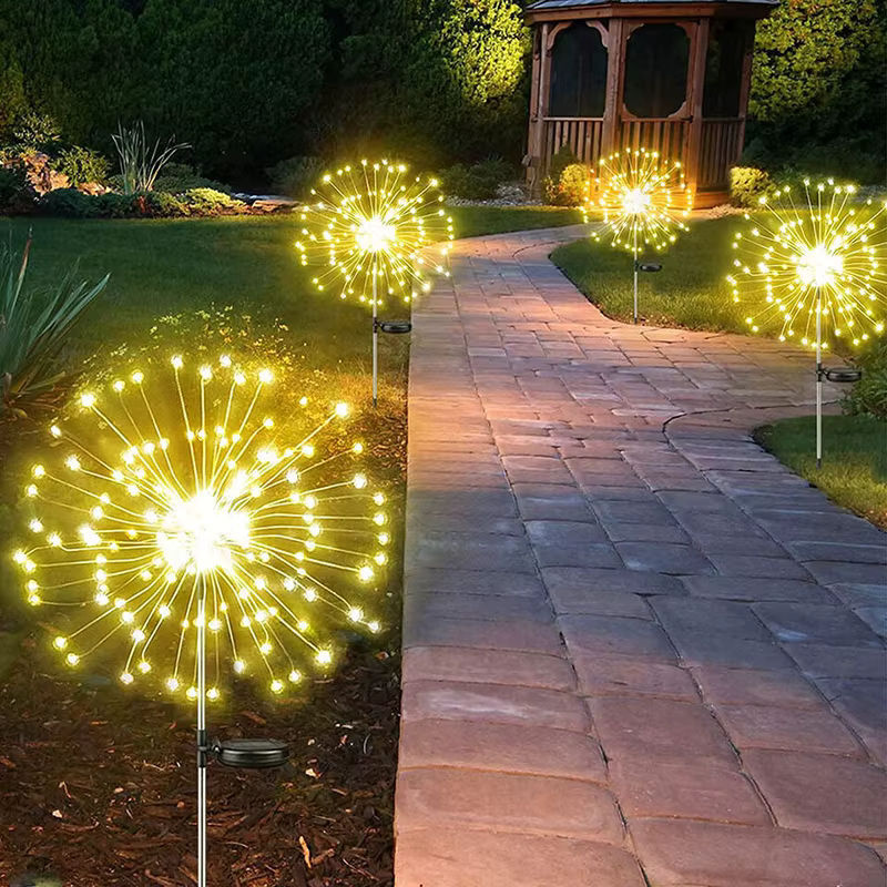 Solar LED Feuerwerk Licht Warmweiß Wasserdichte Solar Fee Girlande für Garten Rasen Wege Hochzeit und Party Dekoration - Bild 2