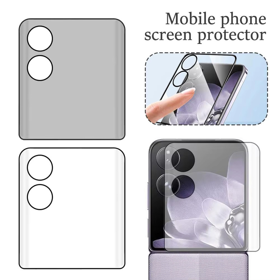 Xiaomi Mix Flip 3D Gebogener Sichtschutz Panzerglas Display Schutzfolie Transparent - Bild 2