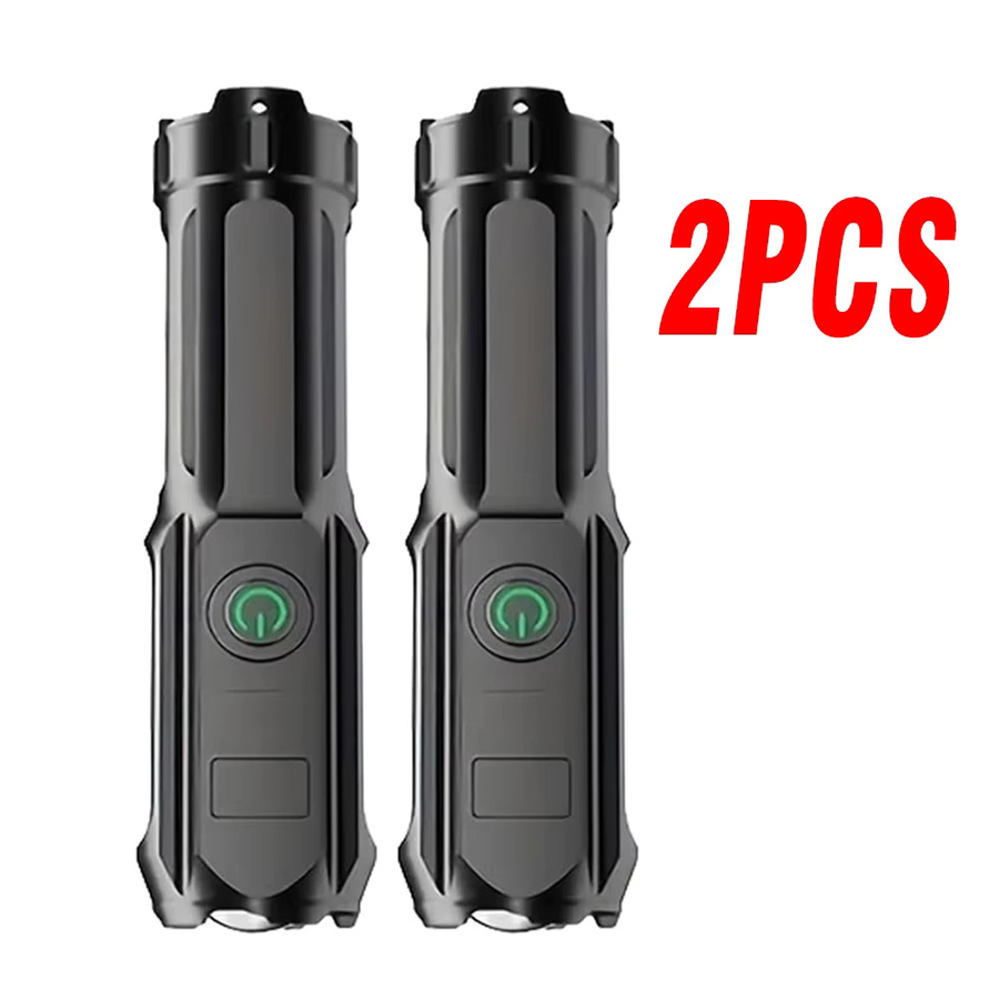 Taktische Heinast LED-Taschenlampe, wiederaufladbar via USB, wasserdicht mit Zoom für Camping, Jagd und Angeln - Bild 7