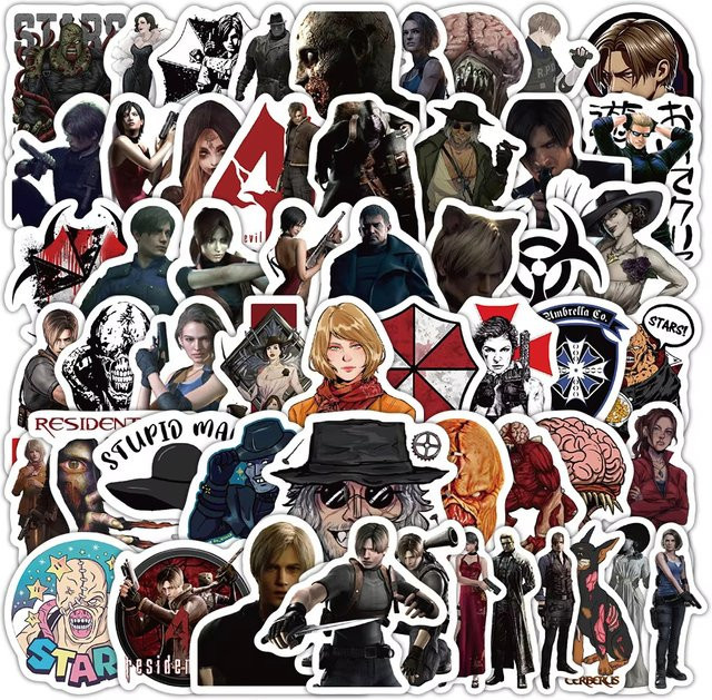 60 Stück Resident Evil Graffiti-Sticker von YUMEI in Multicolour für DIY Tagebuch, Handyhülle und Scrapbook - Bild 1