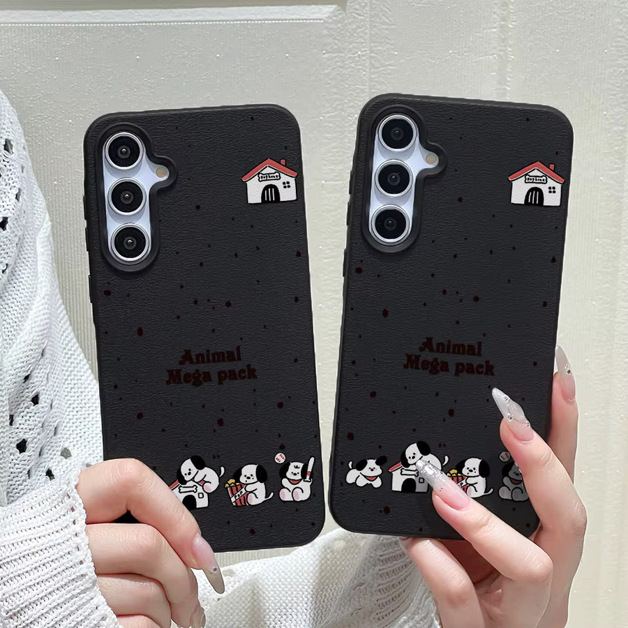 Niedliche Hunde Handyhülle in Pink für Samsung Galaxy S25 Ultra S24 FE S23 A56 5G A55 A36 A53 A35 A34 A06 A07 A26 A16 A17 A05S weiche matte Schutzhülle - Bild 2