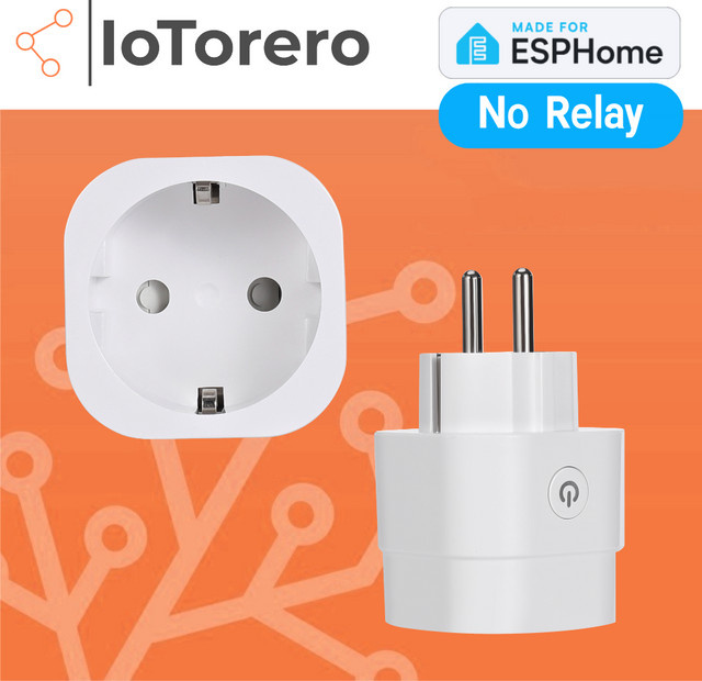 IoTorero Smart Plug für ESPHome und Home Assistant mit Verbrauchsüberwachung, 16 A, EU-Stecker, Weiß - Bild 1
