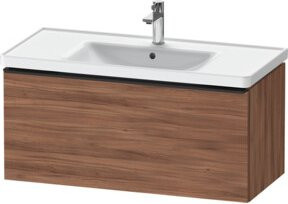 Duravit Waschtischunterschrank D-Neo wandhängend in Weiß und Nussbaum Natur, B/T/H: 98,4 x 45,2 x 44,0 cm - Bild 1