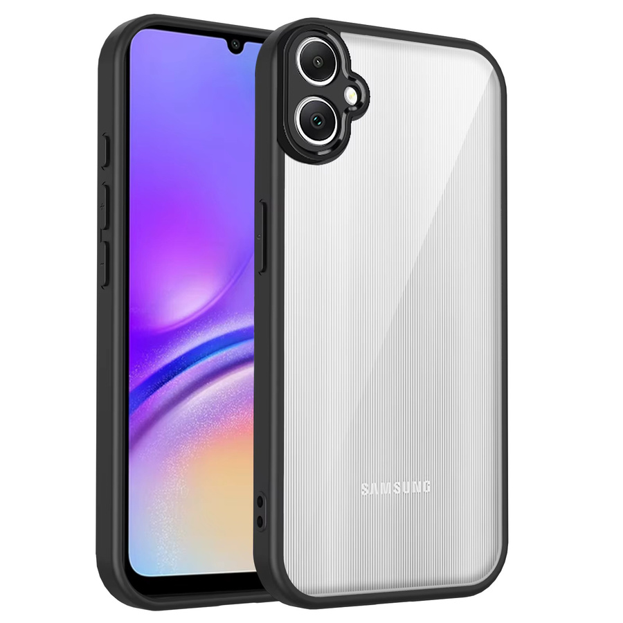 Samsung Galaxy A05 F05 M05 Handyhülle mit Luftpolster und matter Rückseite aus Silikon in Transparent/Grau - Bild 2
