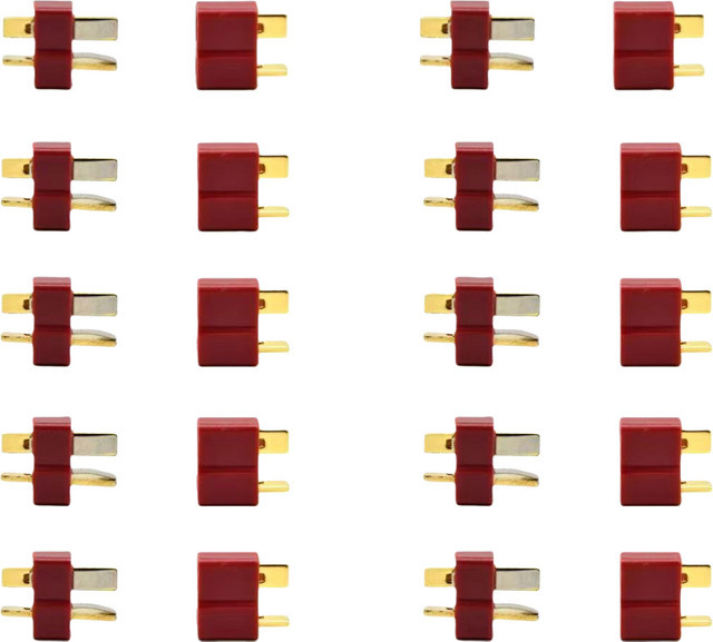 ZHOUCHEN Vergoldeter T-Stecker aus Messing in Rot mit männlicher und weiblicher Docking-Verbindung als Batterieschnellstecker - Bild 1