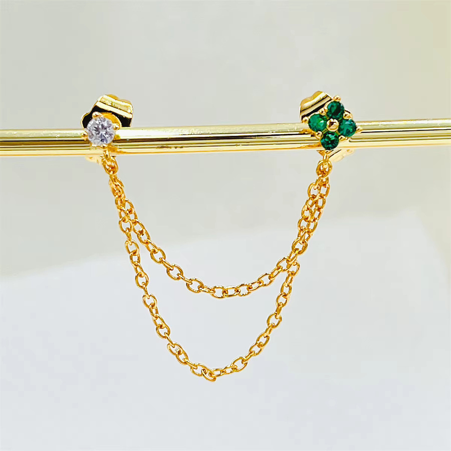Yuedane Ohrstecker, Edelstahl, Zirkonia, Gold, Damen - Bild 2
