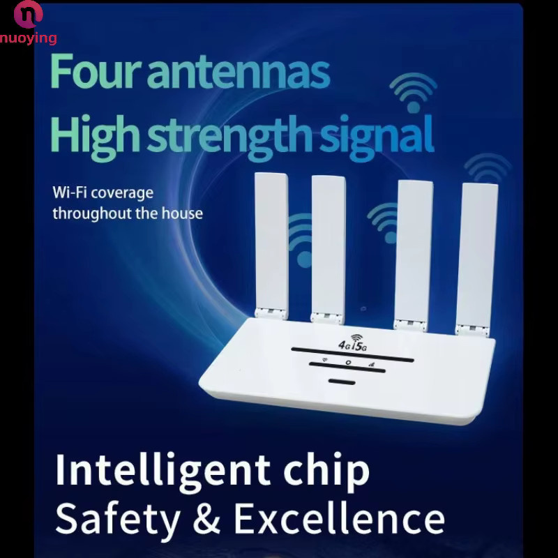 NUOYING WR730 WiFi 6 4G LTE Router in Weiß mit 4 Antennen, SIM-Kartensteckplatz und LAN-Anschluss als drahtloses CPE-Modem - Bild 3