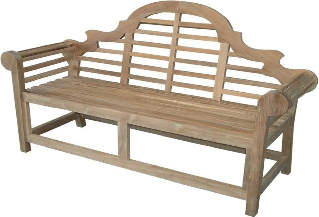 Lex Premium Teak Gartenbank für 3 Personen in Braun mit Armlehnen - Bild 1