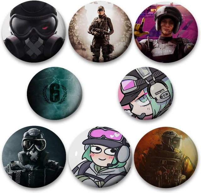 52TOYS Regenbogen S-Sechs-Sieges Abzeichen Taste Pin, Brosche, Bunt / Mehrfarbig, Metall, Zubehör - Bild 1