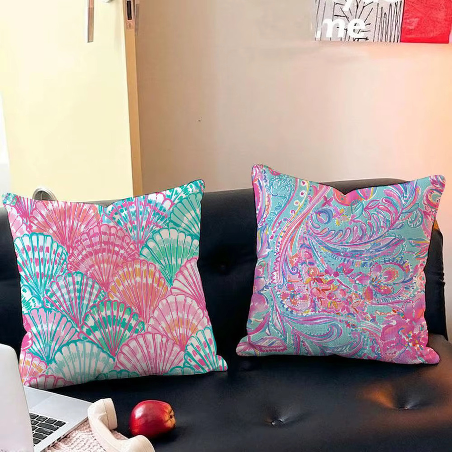 L-Lilly Decor PulitzerS Kissenbezug aus Leinen in Weiß und Multicolour, quadratisch, B/B/H: 30 x 30 x 30 cm - Bild 3