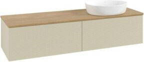 V&B Waschtischunterschrank Antao mit Frontstruktur in Eiche Honig braun beige, B: 160 cm, T: 50 cm - Bild 1