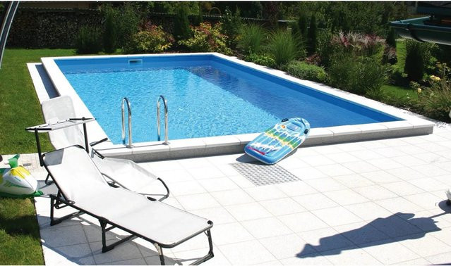 Summer Fun Styropor-Pool Set LUGANO Einbaupool rechteckig inkl. Stahlleiter B/T/H: 700 x 350 x 150 cm - Bild 1