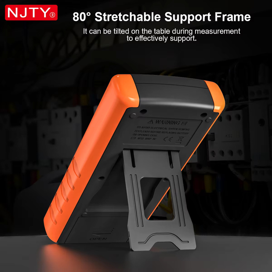 NJTY Digitales Multimeter in Orange als professioneller AC/DC-Spannungs-, Strom- und Frequenztester mit Ohmmeter und Amperemeter - Bild 5