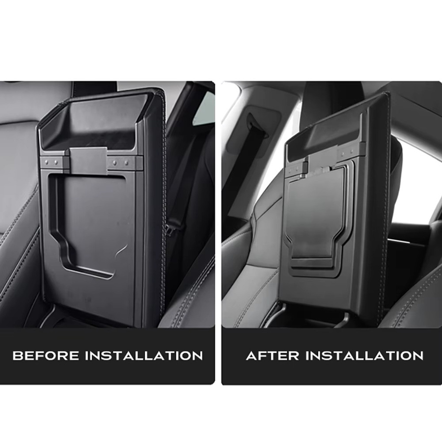 TESY Armlehnen-Organizer mit magnetischer Aufbewahrungsbox für Tesla Model Y und Model 3 Highland, Schwarz - Bild 3