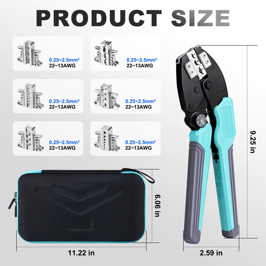 WOZOBUY 9-Zoll-Crimpzangen-Set für elektrische Anschlüsse und Elektronik - Bild 3