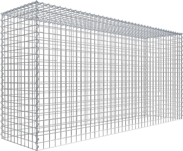 Gabiona Gabione-Anbaukorb Typ 3 in Silbergrau, B/H/T: 100 x 200 x 50 cm, Maschenweite 5 x 5 cm - Bild 1