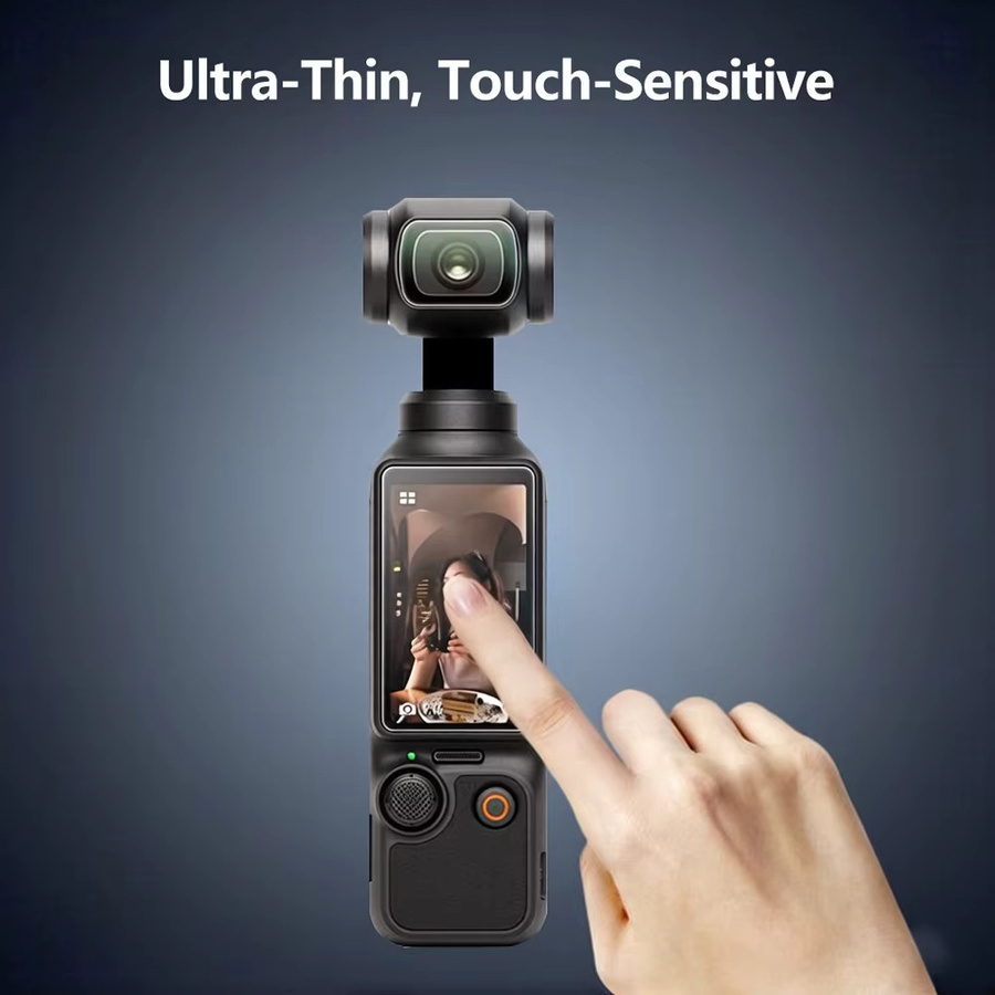 EXSKOF 2er-Pack Displayschutzfolie aus gehärtetem Glas für DJI Osmo Pocket 3 inklusive Objektivschutz und Reinigungsset, transparent - Bild 4