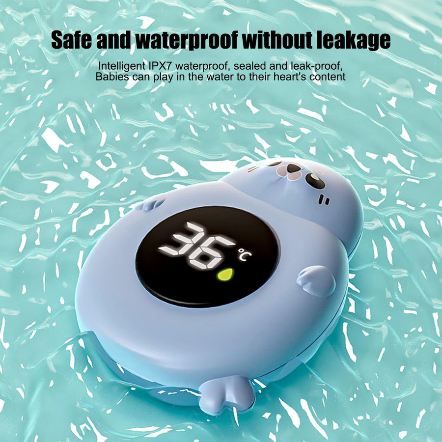 Wasserdichter digitaler Badewasser Temperatur Monitor mit LED-Anzeige in Blau für Babys - Bild 3