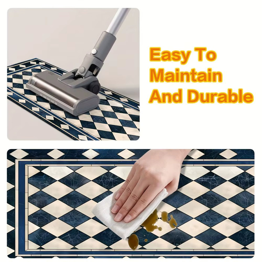 VIKAMA Rutschfeste Treppenmatte mit weißem Mosaik-Muster für Treppenstufen - Bild 4